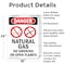 Signmission Natural Gas No Smoking Danger Sign, Aluminum, 18in W x 24in L, 2PK OS-2PACK-DS-A-1824-V-1454 - alternate 5